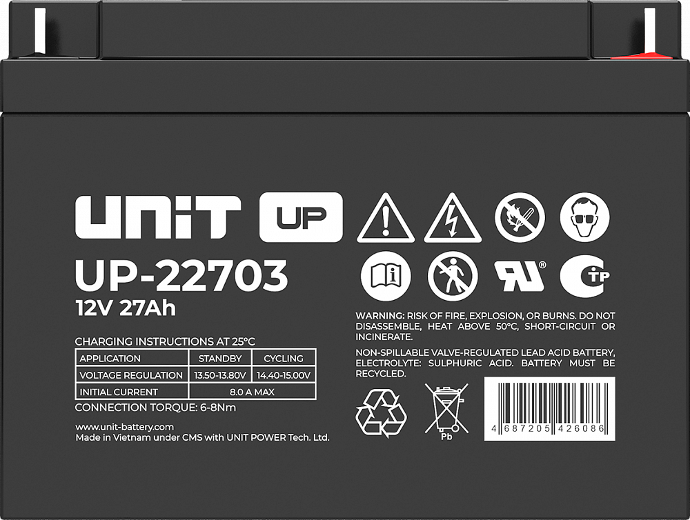 Аккумуляторная батарея UNIT UP-22703