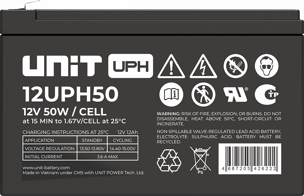 Аккумуляторная батарея UNIT 12UPH50