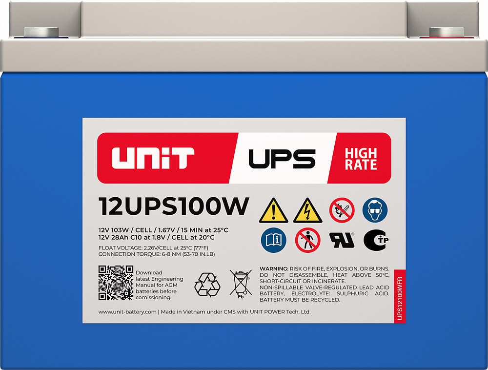 Аккумуляторная батарея UNIT 12UPS100W