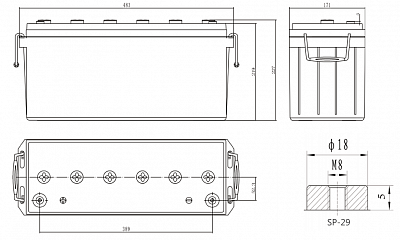 Аккумуляторная батарея Sacred Sun SPG12-500W