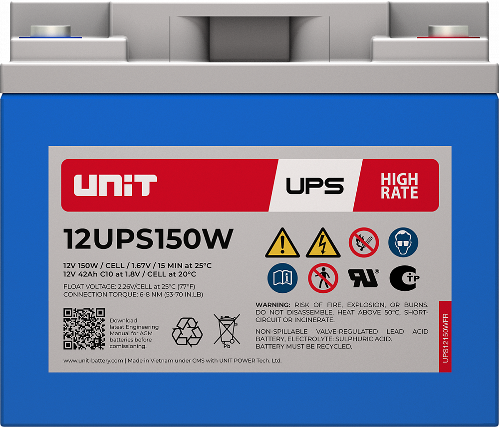 Аккумуляторная батарея UNIT 12UPS150W