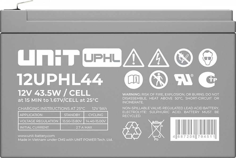 Аккумуляторная батарея UNIT 12UPHL44