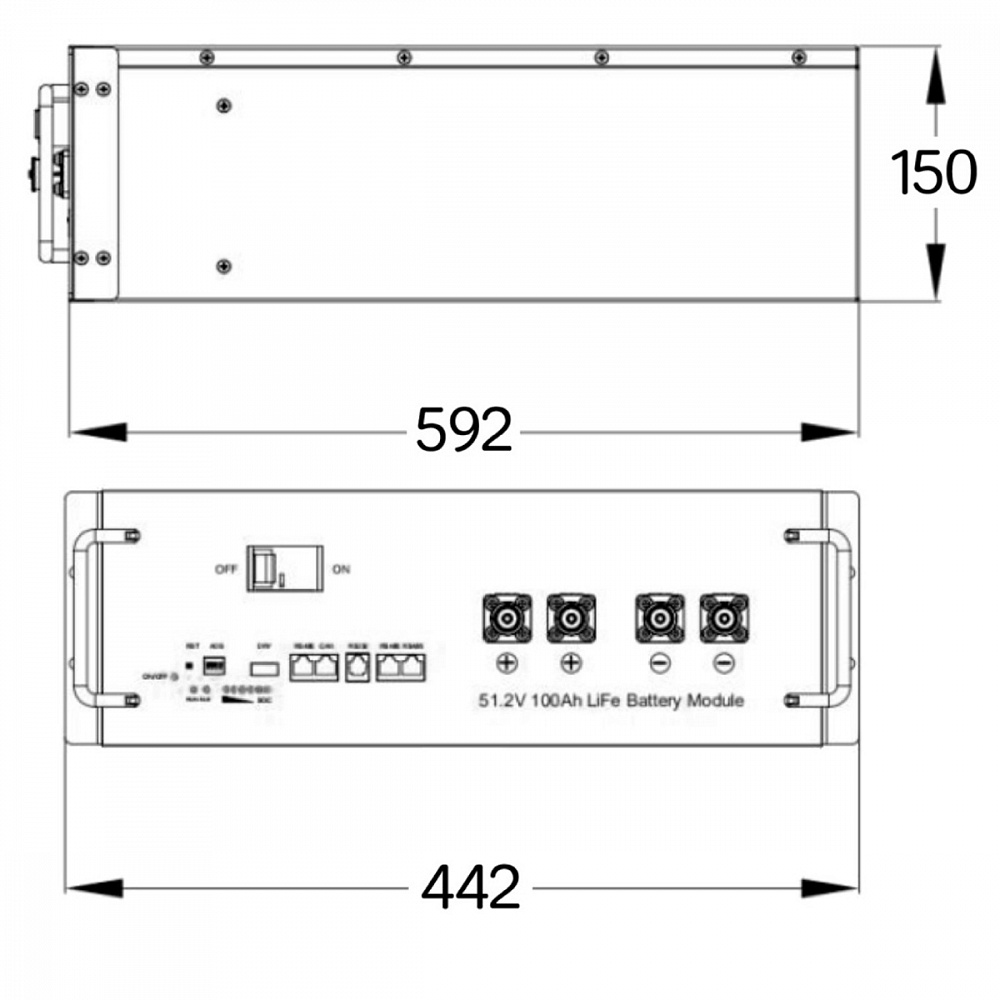Аккумуляторная батарея MNB LPR-51.2-100 LED